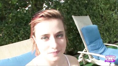 Sasha Casey gets fingered outdoors & pounded hard on the couch inside the house - 2 image