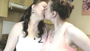Naughty MILF Konstanzia makes a cake for women's Day with her perfect ass and big natural tits in her short top Tshirt and