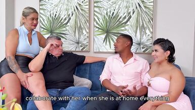 Big black cock threesome with busty Latinas: Kata Sanchez, Natydelgado & Geovanny Uribe get their tight p - 5 image