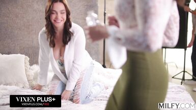 Penny Barber and Rissa May share a hard cock in hot MILF threesome action