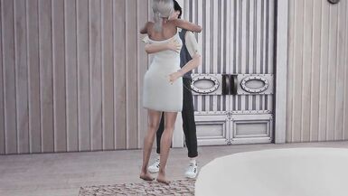 Caught in the shower with a young man, this anime babe gets naughty with her young man - 1 image