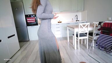 Step Mom caught stepson jerking off and helps him cum on her big ass - 15 image