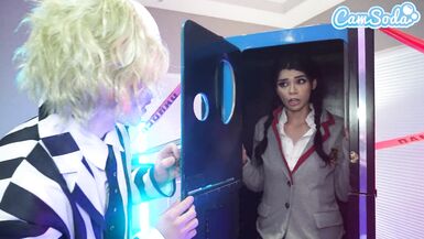 Nicole Aria, Harley Haze & Nick Strokes have a wild cosplay threesome with big tits stepmom and Wednesday Addams