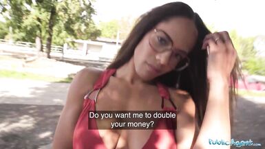 Diana Lawrence, the French MILF with big natural boobs, gets picked up and fucked outdoors