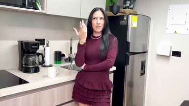 Andres Acosta helps curvy MILF neighbor to orgasm while she plays with herself