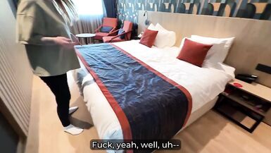 Stepson's massive load covers stepmom's face in hotel room - MILF gets a surprise! - 1 image