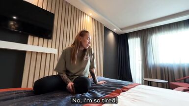 Stepson's massive load covers stepmom's face in hotel room - MILF gets a surprise! - 3 image