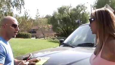 Slave Jeremy nails busty Tanned MILF Demi Delia for a steamy orgasm and cum facial