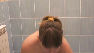 Big Pussy offers you to lick her holes and pee while wearing nylon socks