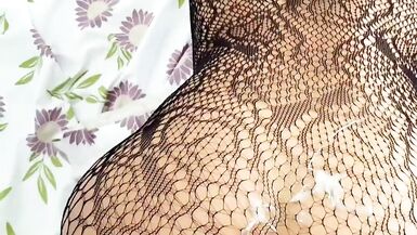 Tina, the fishnet-clad MILF, gets cummed & pounded again and again