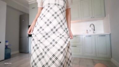 Step Mom caught step son cooking & helped him cum on her big round ass