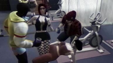 Hot MILF and a busty redhead get naughty in a wild group sex frenzy - 2 image