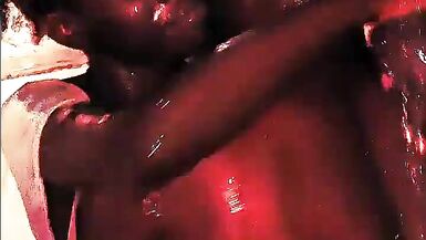 Masckedclub1 & Sexyrita have a steamy shower fun with BBCs & cream in their pussies