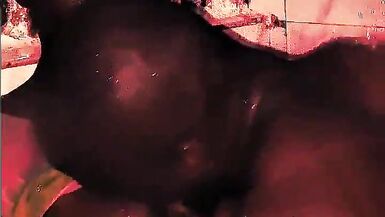 Masckedclub1 & Sexyrita have a steamy shower fun with BBCs & cream in their pussies