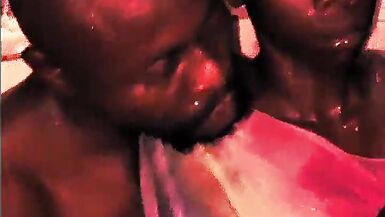 Masckedclub1 & Sexyrita have a steamy shower fun with BBCs & cream in their pussies