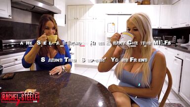 Rachel Steele e London River divide o amigo do enteado com seus peitões e bundas gostosas