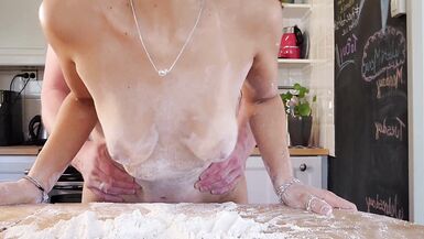 Watch Angelina Love moan as her petite body gets filled with hard cock while cooking in the kitchen