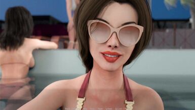 泳池派对上的徐娘半老：狂野的旅程与丰满的 3D 动作！