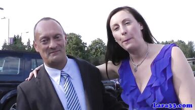 British MILF in heels gets fingered by a uniformed officer