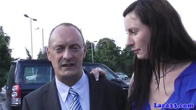 British MILF in heels gets fingered by a uniformed officer
