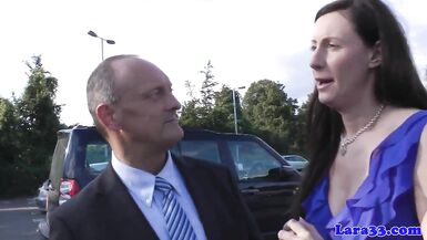 British MILF in heels gets fingered by a uniformed officer