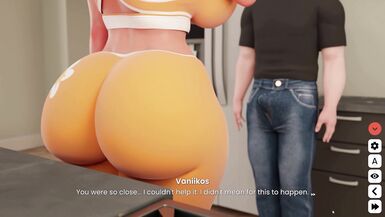 Belle-mère aux gros seins et gros cul fait une branlette sur la grosse bite de son beau-fils dans la cuisine - Mansion Days jeu
