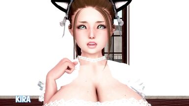 MILF caliente hace una paja con sus tetas y pies en el juego ecchi Maxs Life, episodio 275
