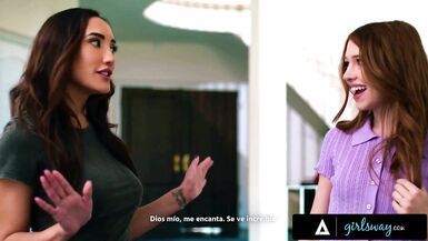 GIRLSWAY - Pelirroja petite Myra gime y seduce a la vecina tetona MILF Chloe Amour - SUBTÍTULOS EN ESPAÑOL