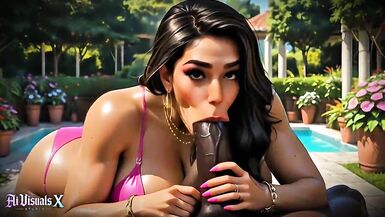 MILF latina si fa scopare il culo grosso da un BBC mentre viene fregata e creampie