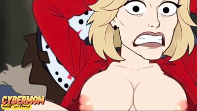 Guarda le tette grosse di Skyler rimbalzare in questa parodia animata del viaggio di tette di Jason