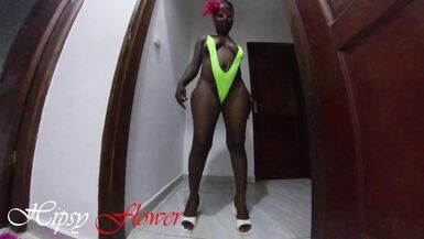 Watch this thick and curvy black babe get wild with her juicy ass and tight pussy