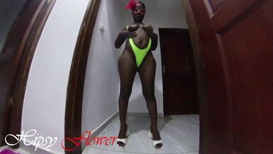 Watch this thick and curvy black babe get wild with her juicy ass and tight pussy