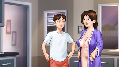 Joyboygames pounds the kitchen table of his busty housewife, Summeertime Saga