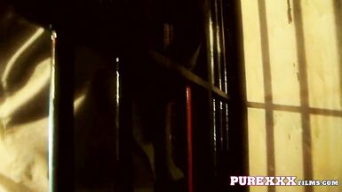 Watch this blonde MILF dominate and pleasure her slave with her natural tits