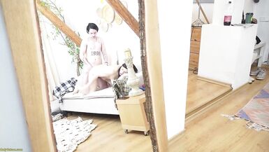 Stepmom with saggy tits & hairy bush surprises me while jerking off - anal reality!