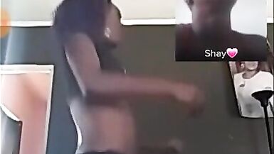 Watch Petite's tight ass twerk while she sweaty-matures in a black bikini