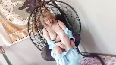 AimeeParadise, the horny mature blonde, gets down and dirty with her sex toy, dildo and cum in close-up action