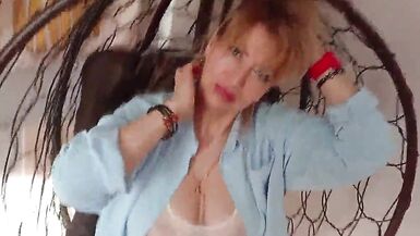 AimeeParadise, the horny mature blonde, gets down and dirty with her sex toy, dildo and cum in close-up action
