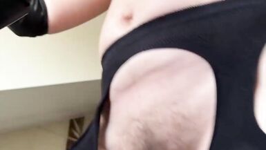 Watch this hot housewife with a hairy pussy get pounded in a hot workout frenzy!