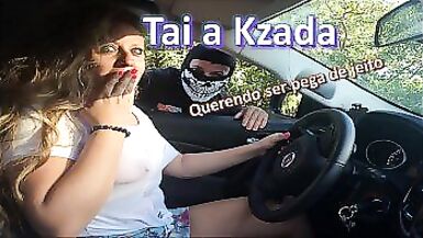 Sexy wife asking for information in petticoat and out of pants - complete on red