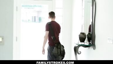 Family Strokes- Step-Mama Teases and Copulates Step-Son - 1 image