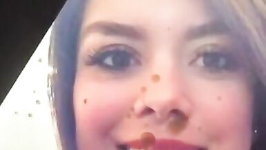 Sexy Latin Babe Receives A Facial Cum Tribute