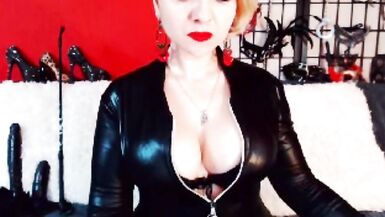 Hot Golden-Hired mother Id like to fuck Smokin Fetish Webcam Domme PVC Catsuit quite Interesting Quick Smokers Cough ! - 2 image
