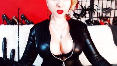 Hot Golden-Haired mother I'd like to fuck Smokin' Fetish Webcam Domme PVC Catsuit + quite Interesting Quick Smoker's Cough !