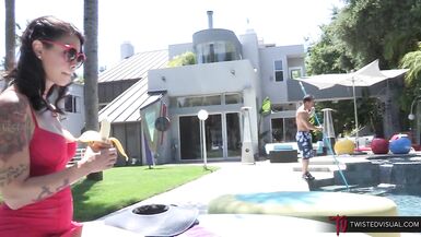 Breasty Chick Dana Vespoli Receives Her Cookie Destroyed Poolside - 2 image