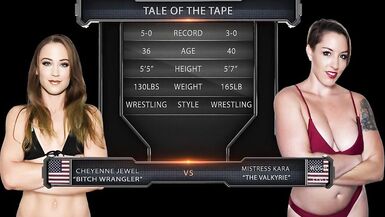 Cheyenne Jewel Vs Female-Dominator Kara In Bare Wrestling Fight With Coarse Ding-Dong Sex - Evolved Fights Lez - 1 image
