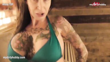 MyDirtyHobby - Breasty tattooed mother I'd like to fuck blows her chap by the pool - 3 image