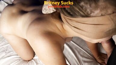 105-Homemade Consummate Oral from a Floozy with a Priceless Butt. will u Cum in her Throat? Britney Sucks - 4 image