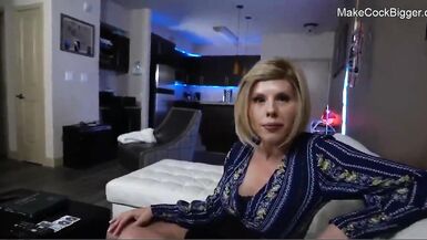 Hawt breasty blond cougar sucks and bonks. Cum on face - 2 image