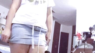 Wife in Mini Petticoat no Pants in a Home Every Single Day Activities - 4 image